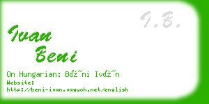 ivan beni business card